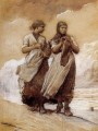 Fishergirls on Shore Tynemouth Realism painter Winslow Homer